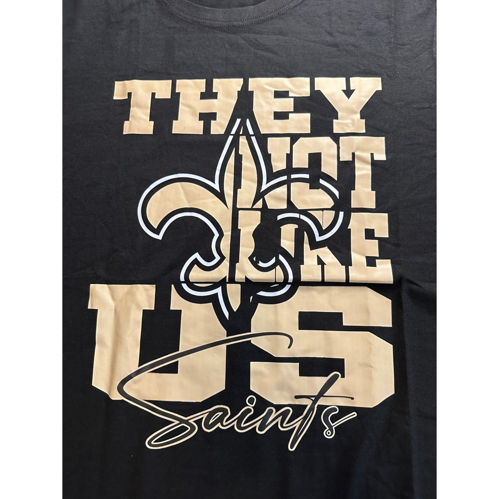 New Orleans Saints They Not Like Us Black T-Shirt Mens Large Fleur De Lis Tee